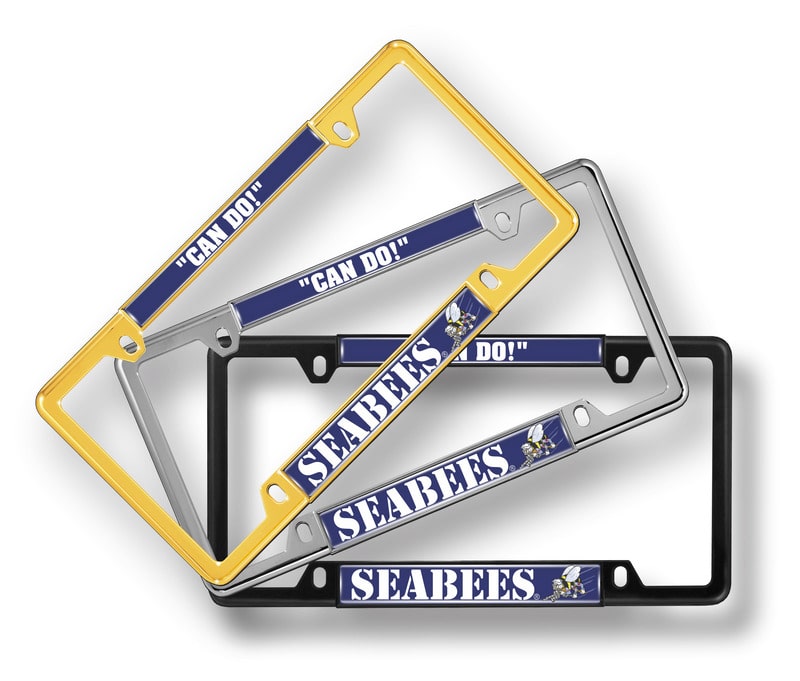 U.S. Navy Seabees - Car Metal License Plate Frame